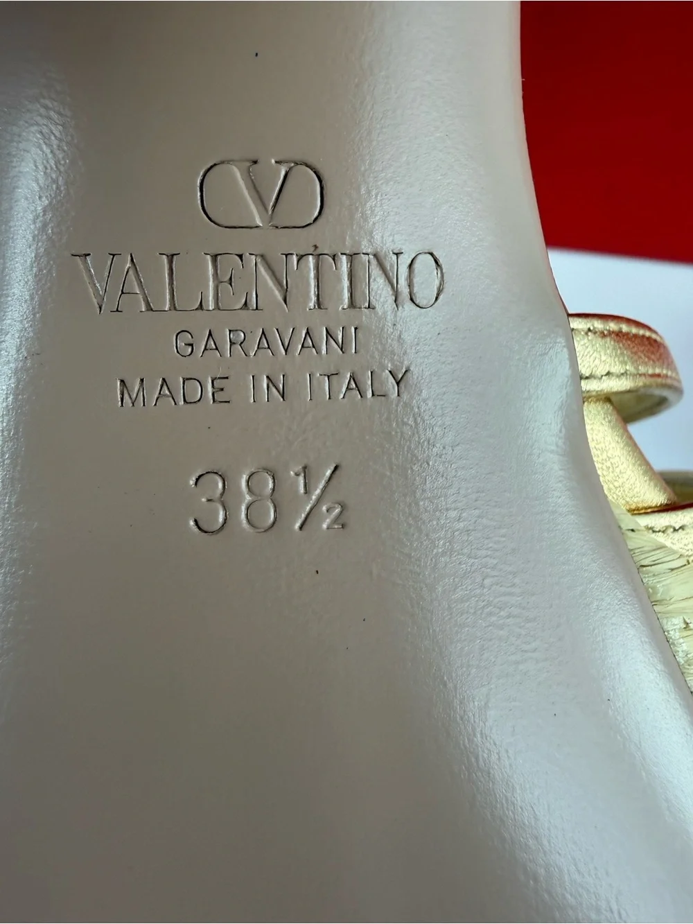 Valentino Garavani Gold Platform Block Sandals Metallic Ankle Strap Luxury Heels